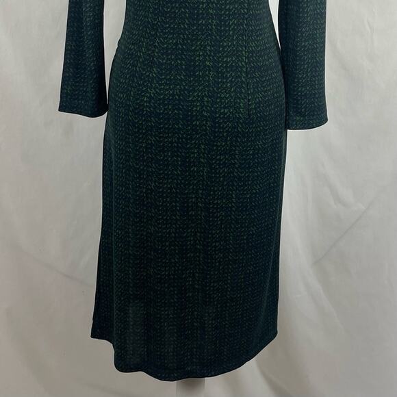 Talbots Green Navy Pleated Side Draping Office Date Night Dress NWOT Size S - Picture 7 of 13